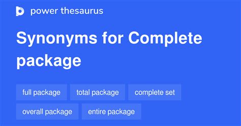 synonym for complete package.